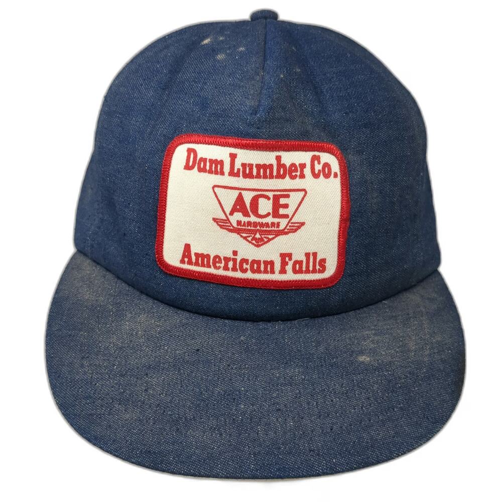 Ace Hardware Dam Lumber Co American Falls Blue 5 Panel Hat OS Snapback Vintage